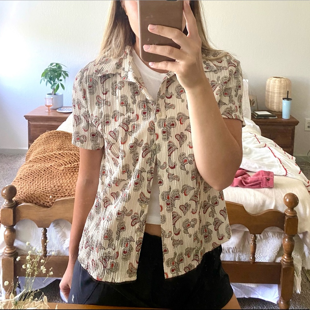 Vintage Patterned Button-Down - image 1